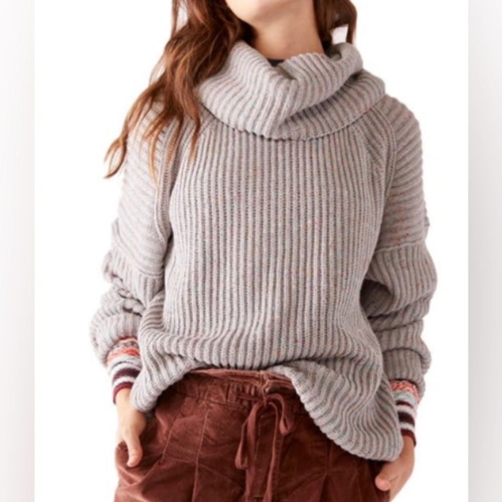 Free People Leo Tunic Oversized Cowl Neck Sweater Size XS